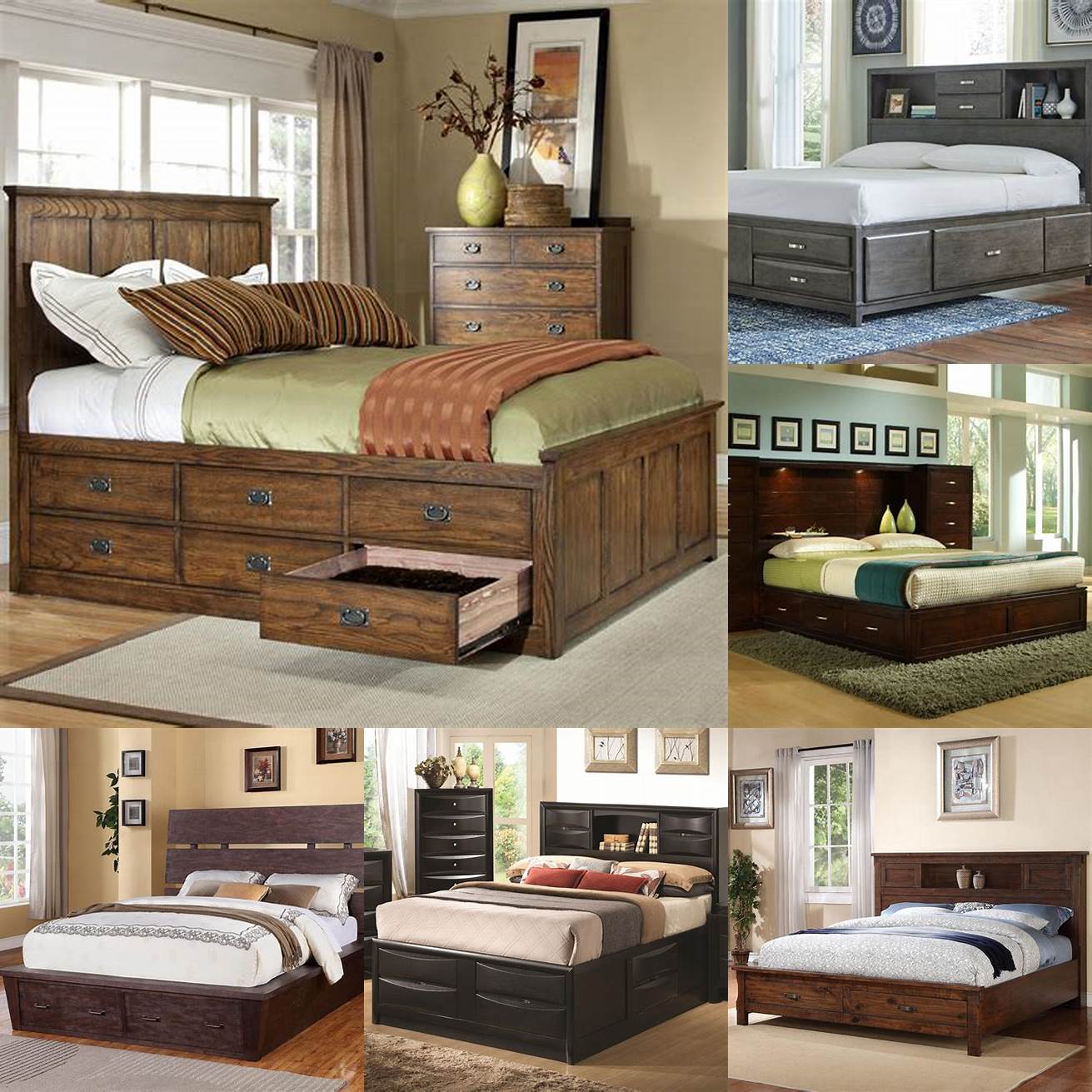 King bed with drawers and matching furniture