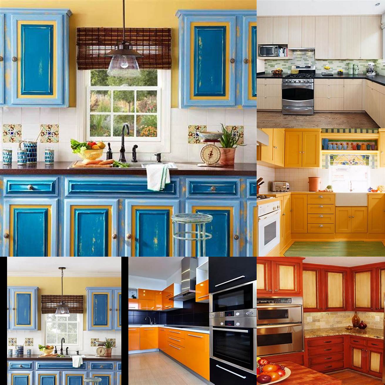 Kitchen doors with a colorful finish