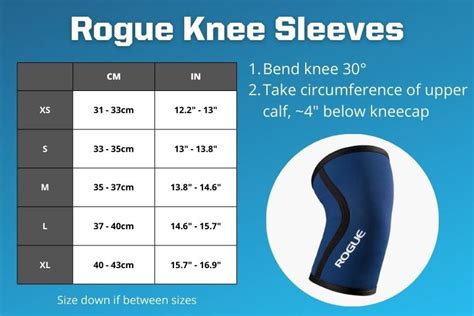 Knee Sleeves Size Chart