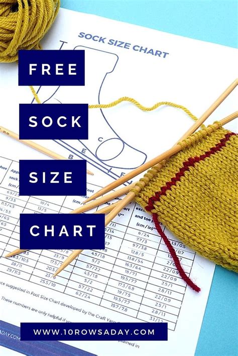 Knitted Sock Length Chart