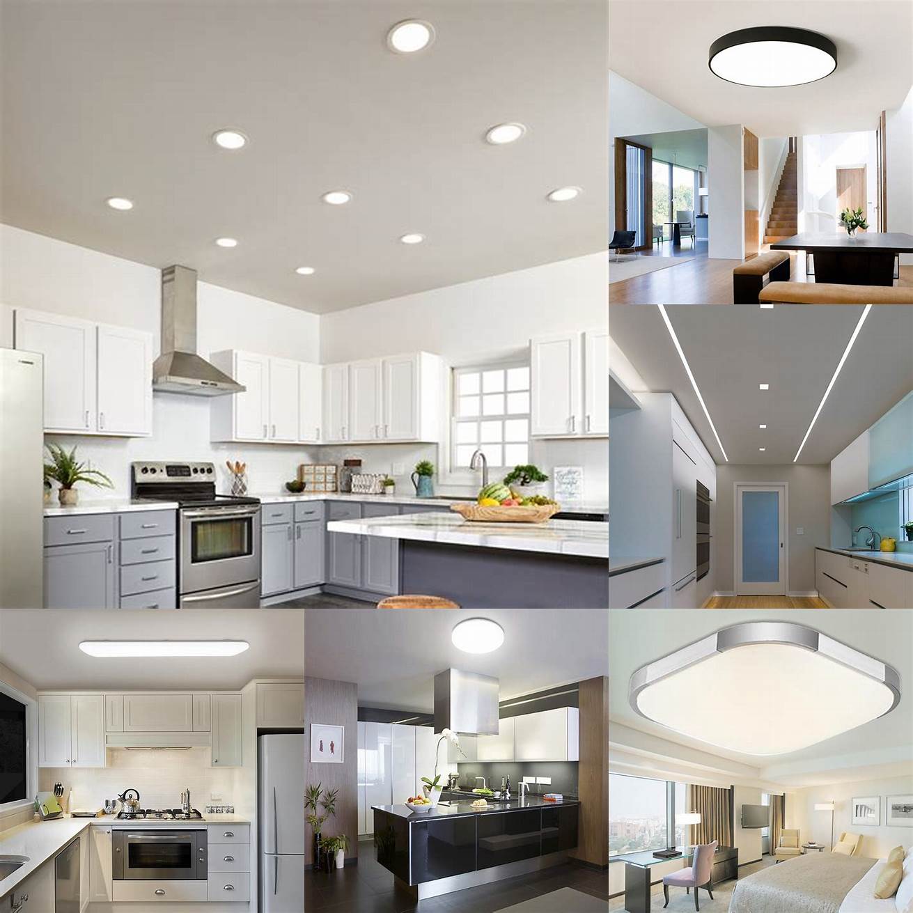 LED ceiling light in a small kitchen