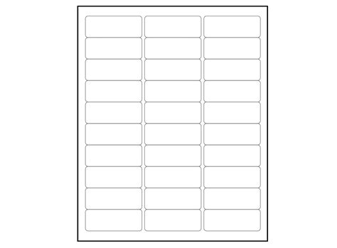 Label Template 1 X 2 5 8