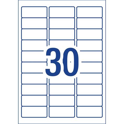 Label Template 30 Per Sheet