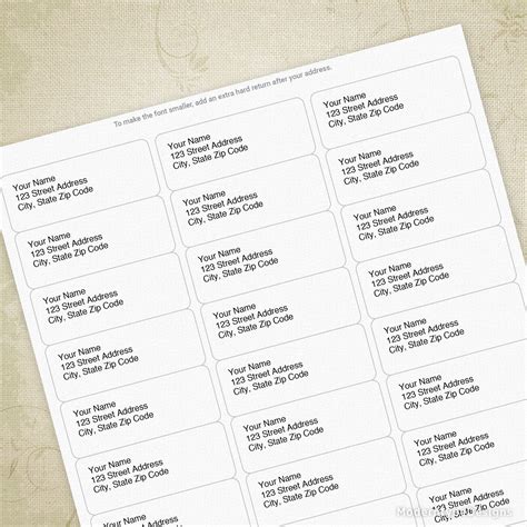 Labels Address Template