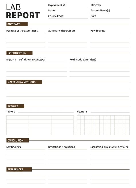 Laboratory Report Template Word