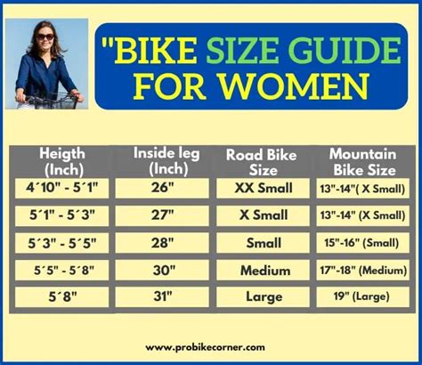 Ladies Road Bike Size Chart