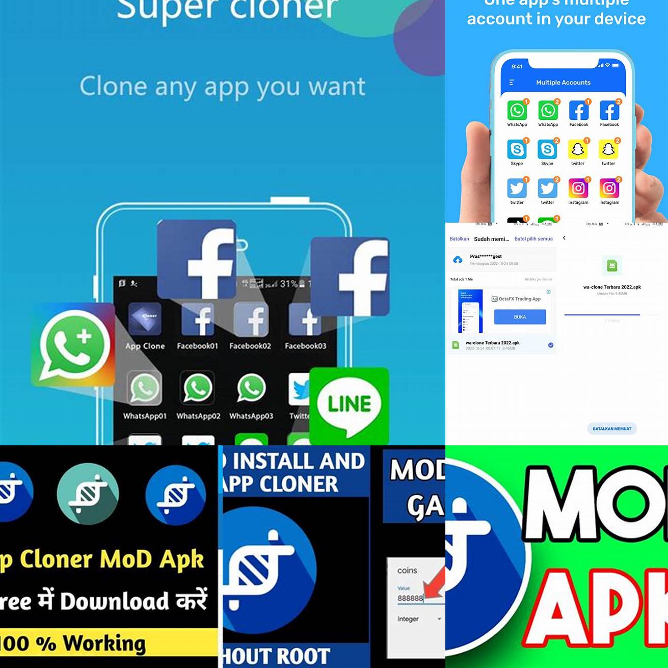 Langkah 1 Download dan instal App Cloner Mod Apk dari sumber yang terpercaya