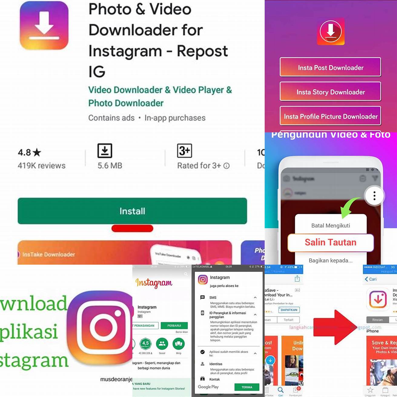 Langkah 1 Download dan instal Video Downloader for Instagram APK