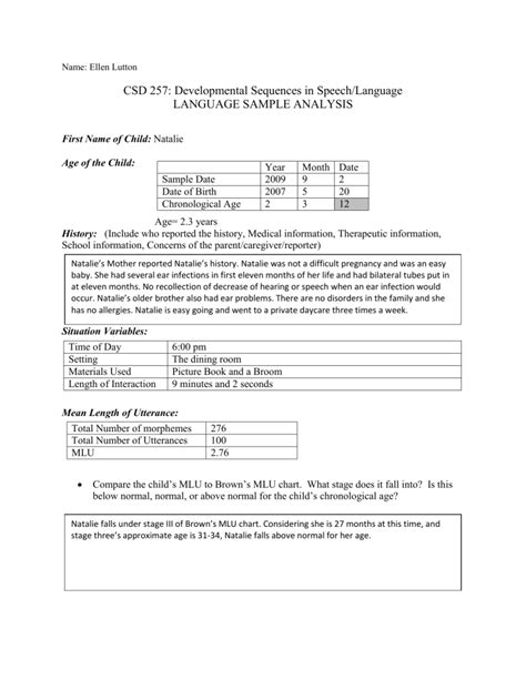 Language Sample Template