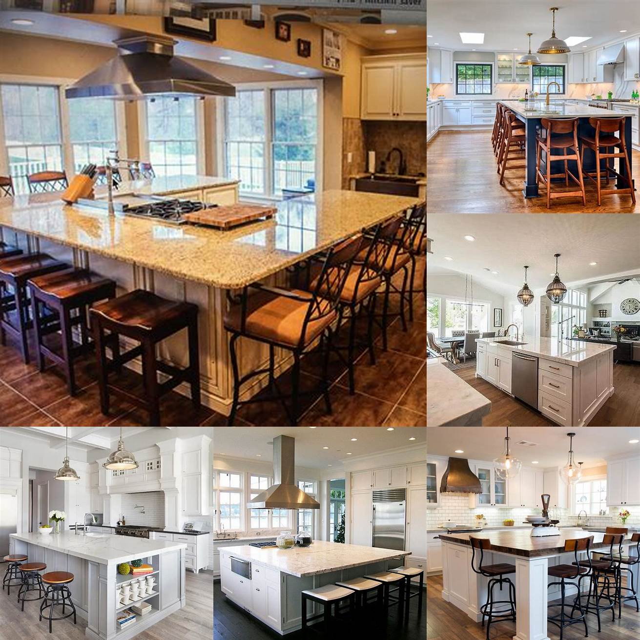 Large kitchen island with built-in sink and seating