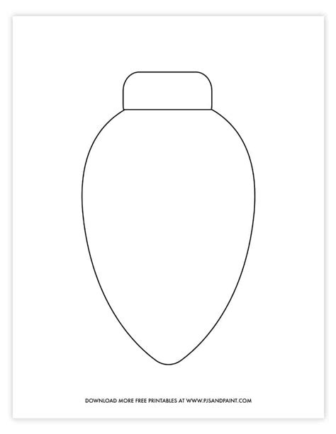 Large Christmas Light Bulb Template