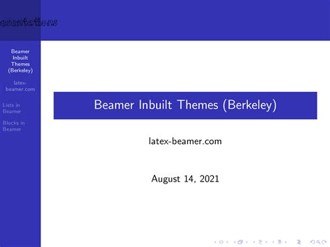 Latex Beamer Templates