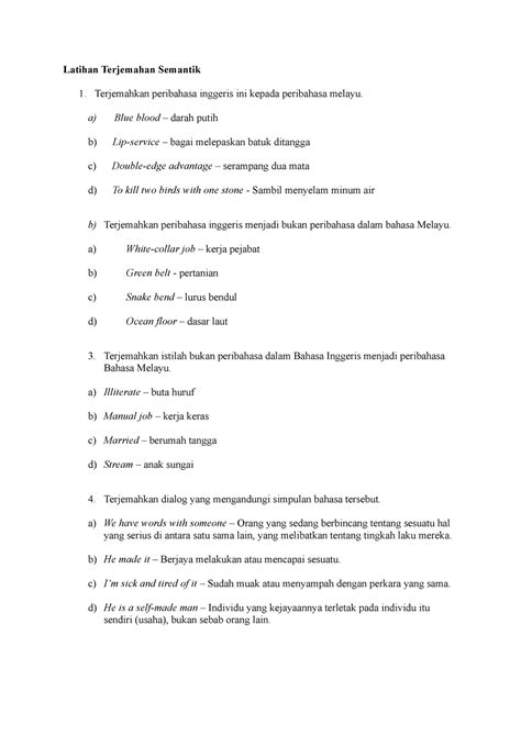 Latihan Terjemahan