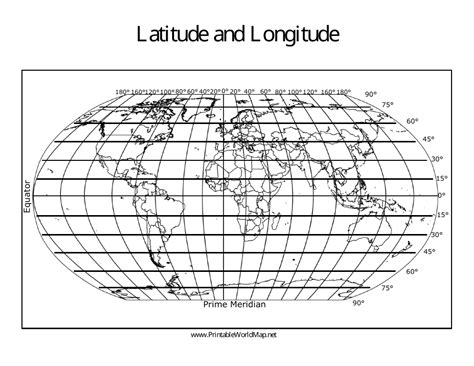 Latitude And Longitude Map Printable