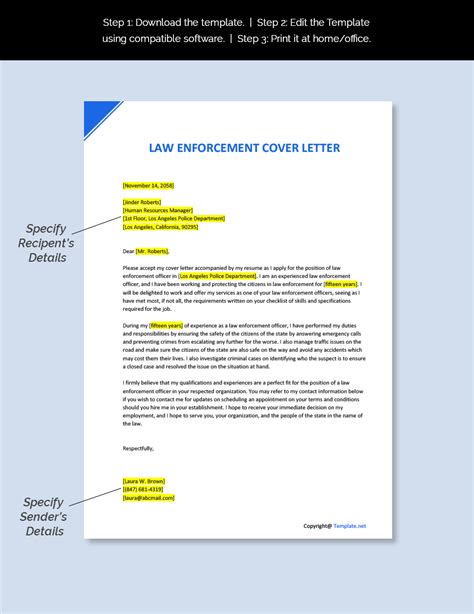Law Enforcement Cover Letter Template