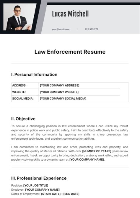 Law Enforcement Resume Template