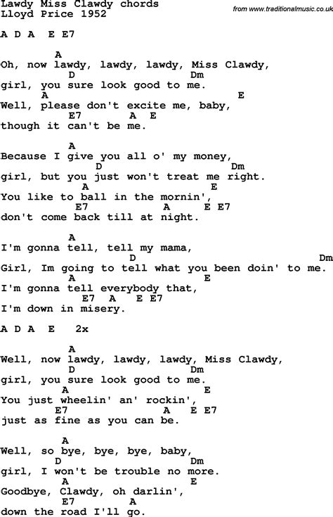 Miss Clawdy Song Lyrics