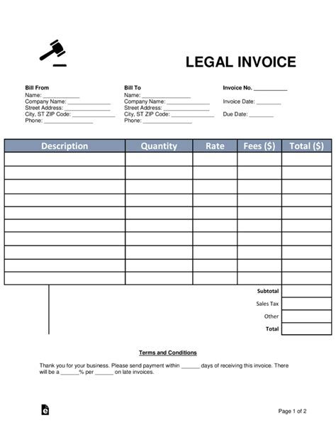 Lawyer Invoice Template