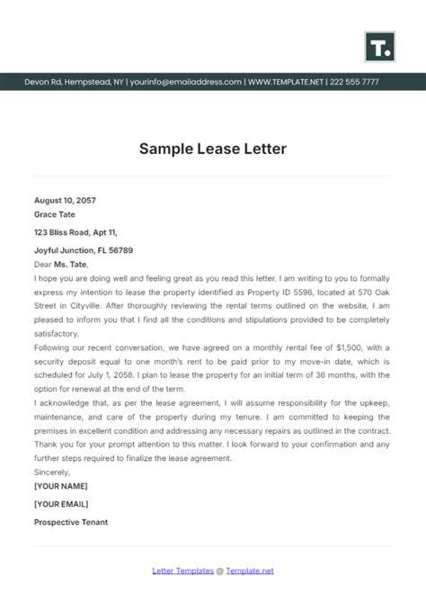 Lease Letter Template