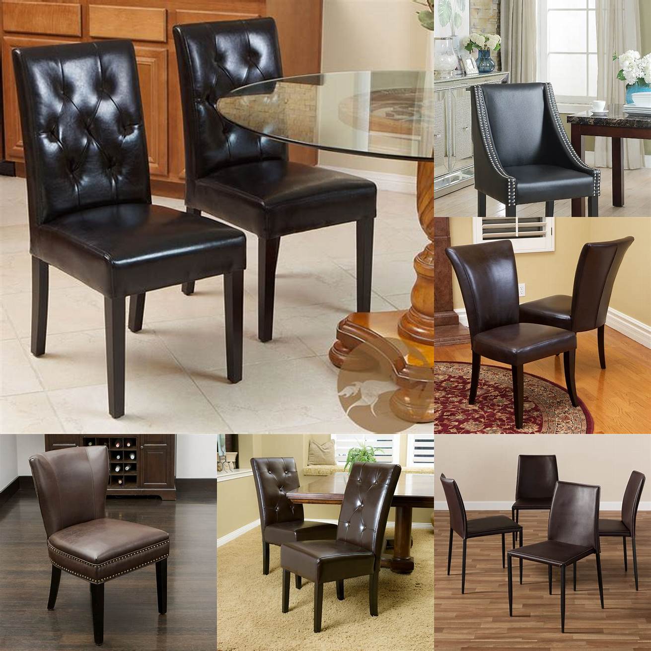 Leather dining chairs