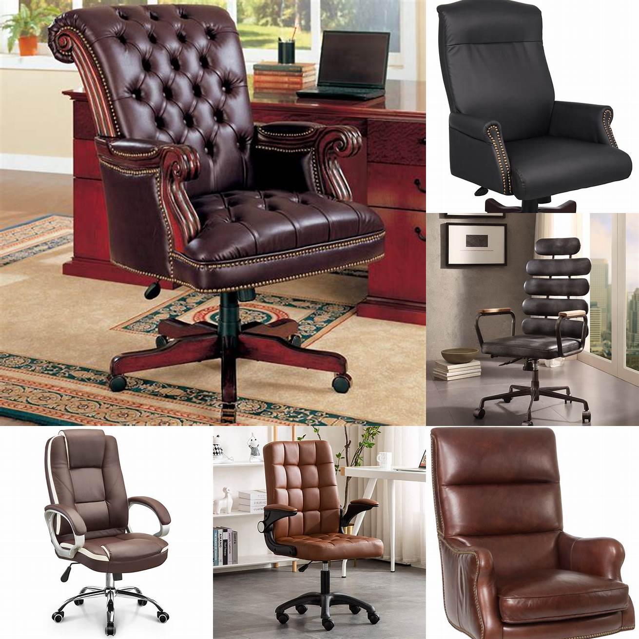Leather executive desk chair