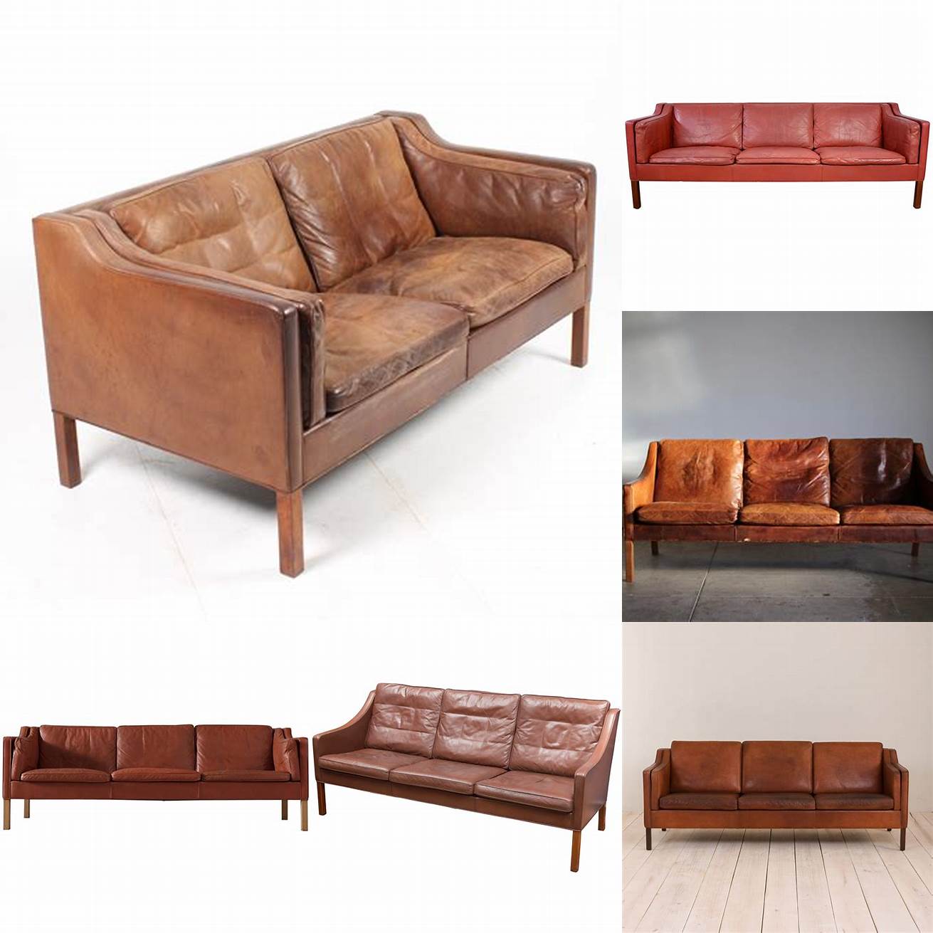 Leather sofa by Borge Mogensen
