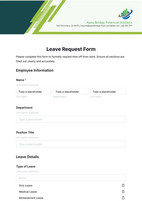 Leaver Form Template