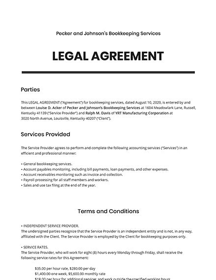 Legal Agreement Templates