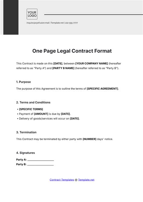 Legal Contract Agreement Template