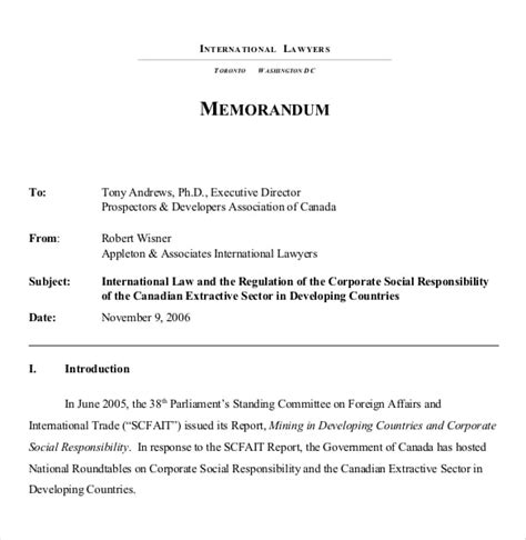 Legal Memo Template Word