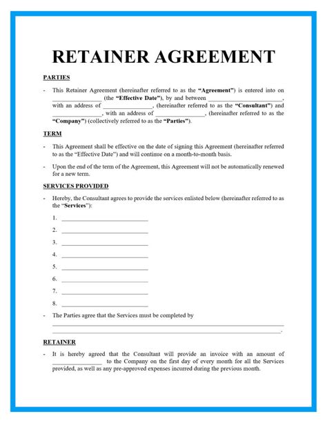 Legal Retainer Agreement Template