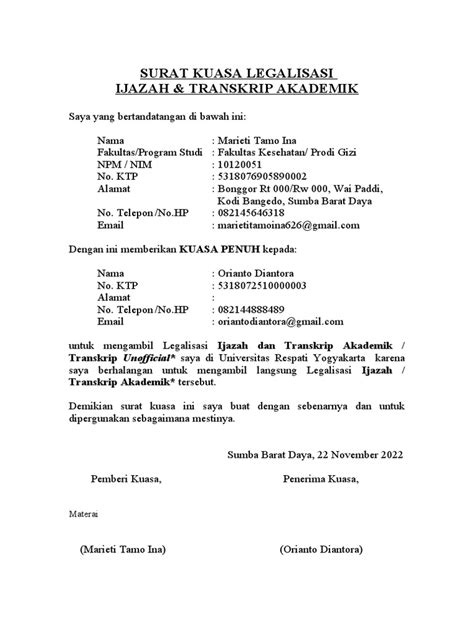 Legalisasi Surat