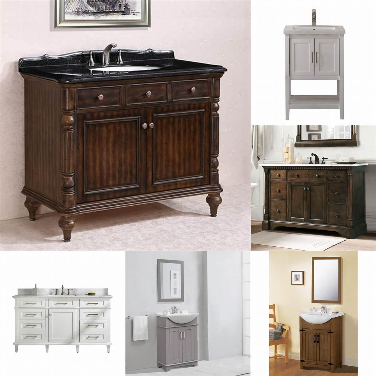 Legion Furniture Bathroom Vanity comes in various finishes including white