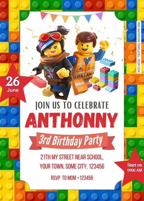 Lego Invitation Template