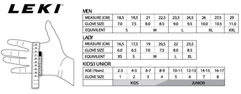Leki Gloves Size Chart