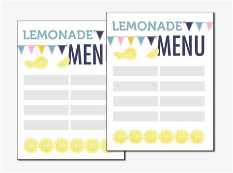 Lemonade Stand Menu Template