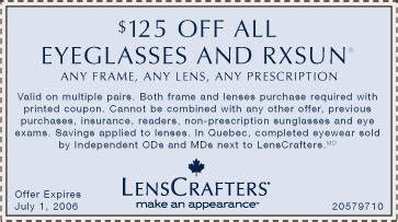 Lenscrafters Coupons $50 Printable