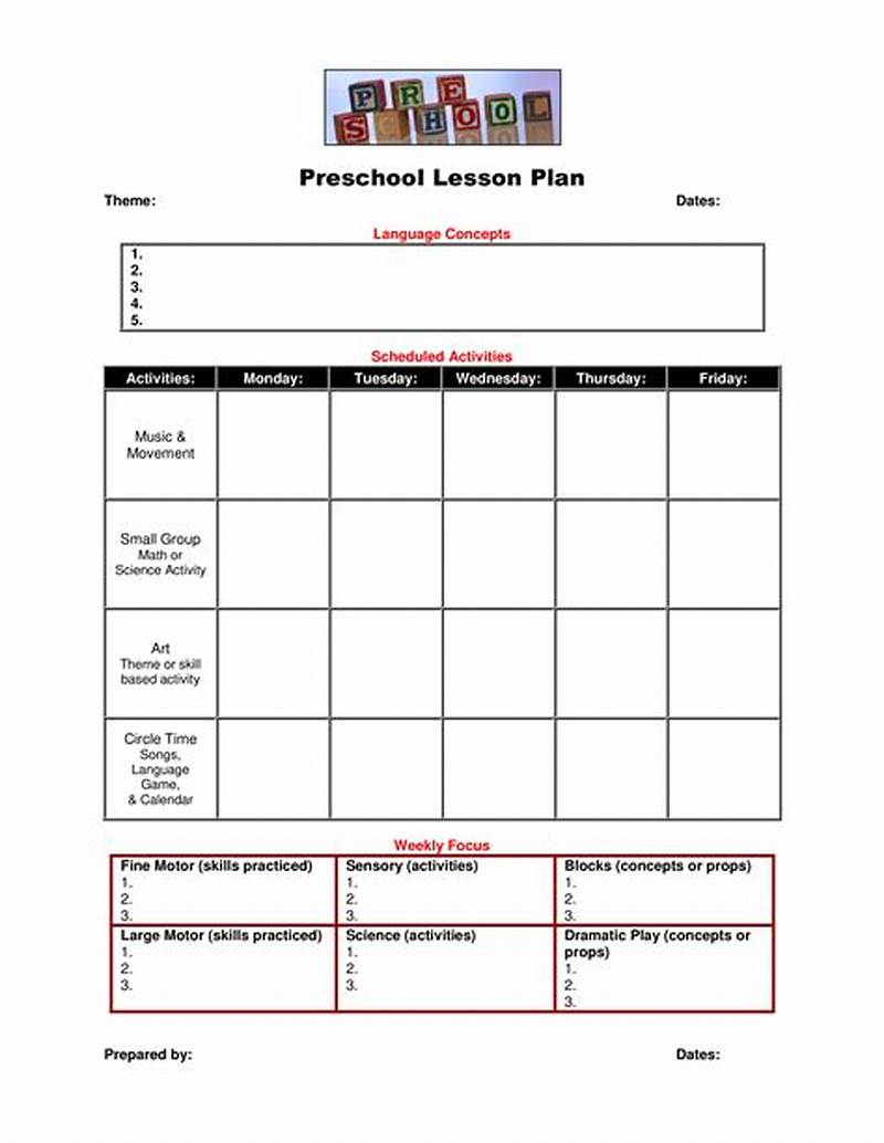 Lesson Plan Format Printable
