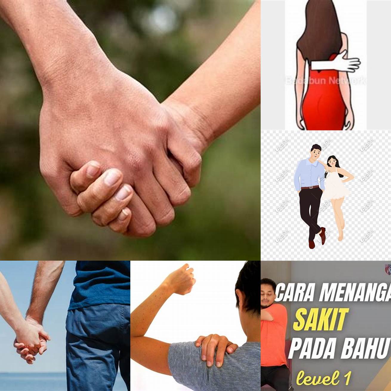 Letakkan tangan Anda di bahu pasangan Anda