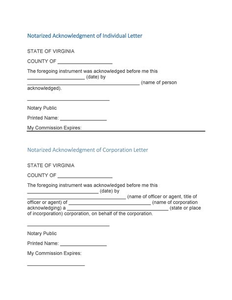 Letter Notary Template