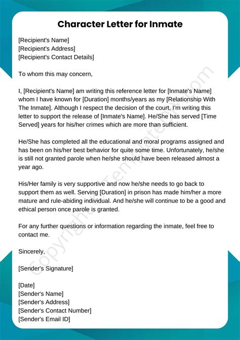 Letter Of Character Template