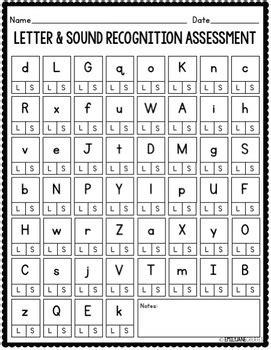 Letter Sound Assessment Printable