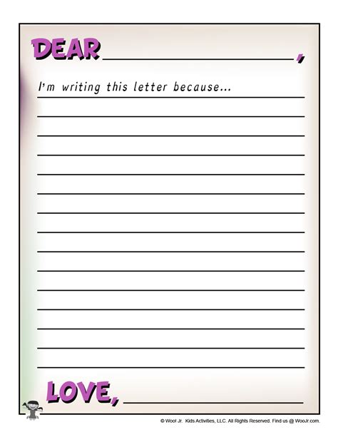 Letter Template For Kids