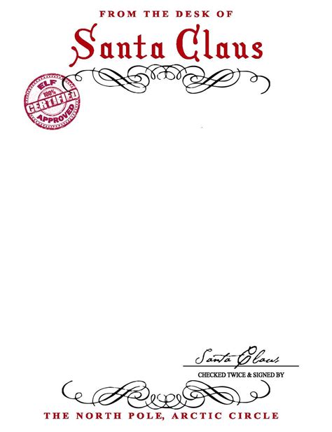 Letterhead From Santa Template