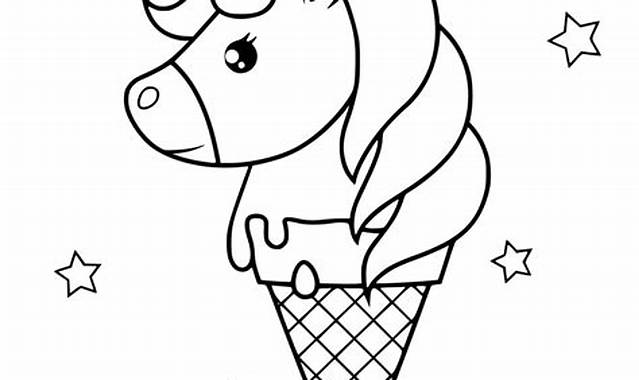 Licorne qui mange des glaces