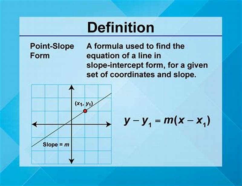 Linear Function Point Slope Form