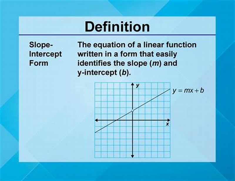 Linear Function To Slope Intercept Form