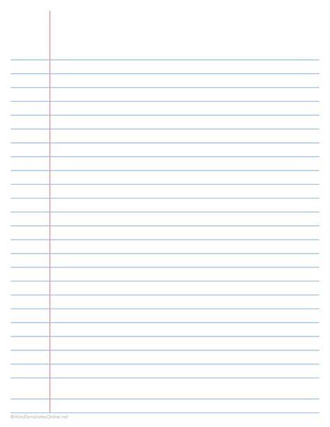 Lined Paper Template To Print