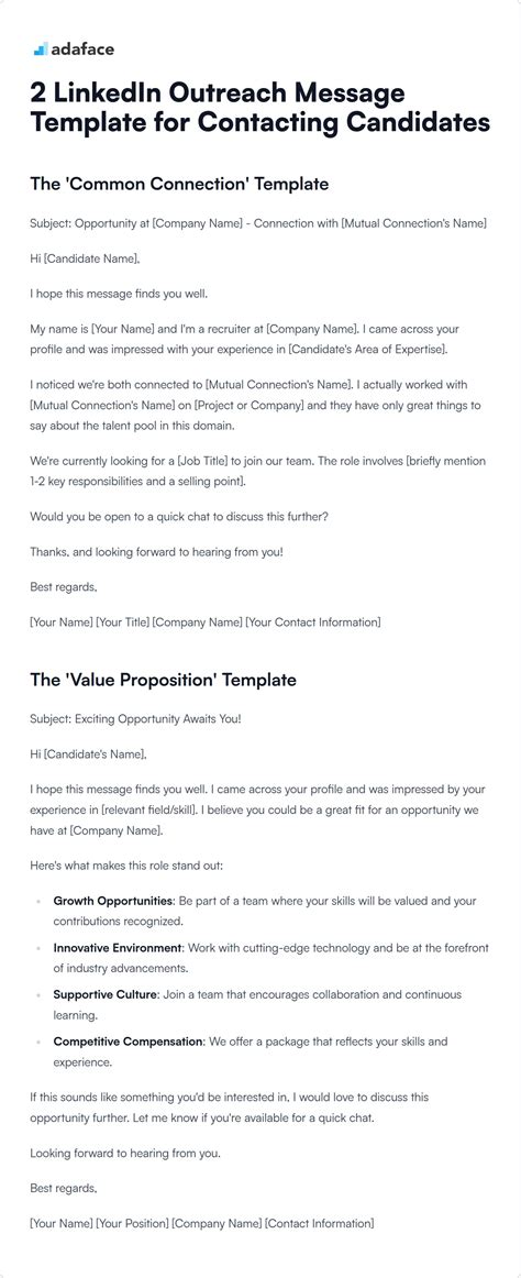 Linkedin Outreach Templates