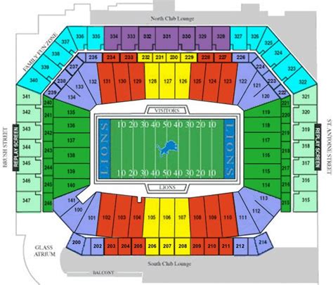 Lions Seating Chart Ford Field